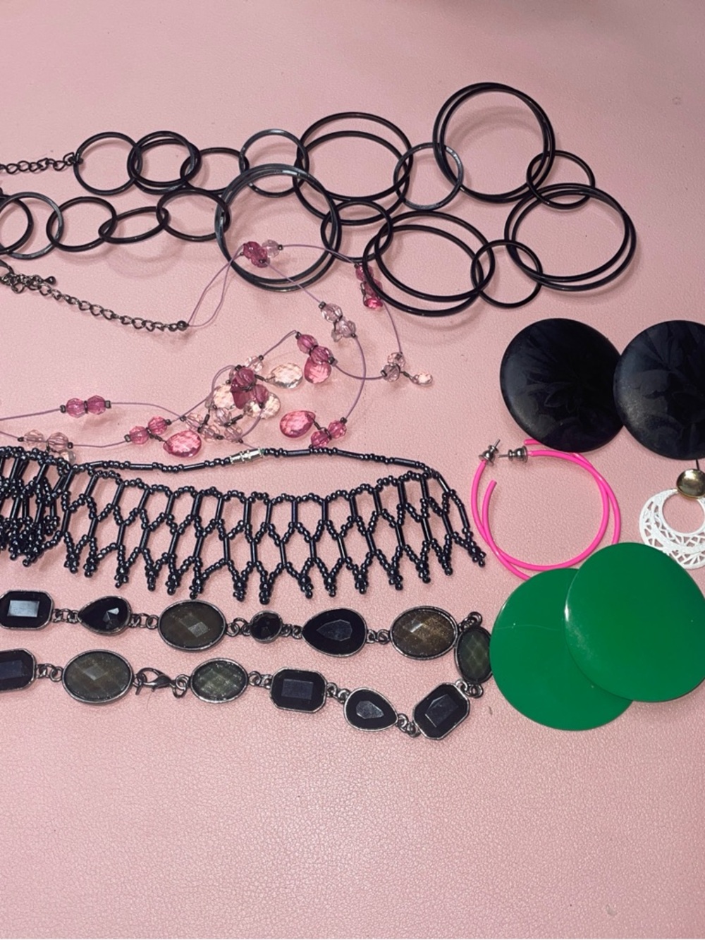 Vintage 90s Y2K Jewelry Bundle Statement Earrings Chokers Lot